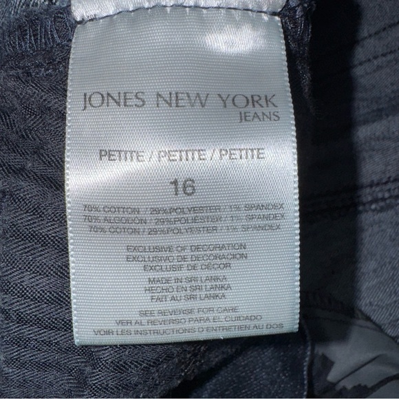 Jones New York Womens Dark Wash Denim Sutton Straight Blue Jeans 16P Petite - Picture 4 of 8